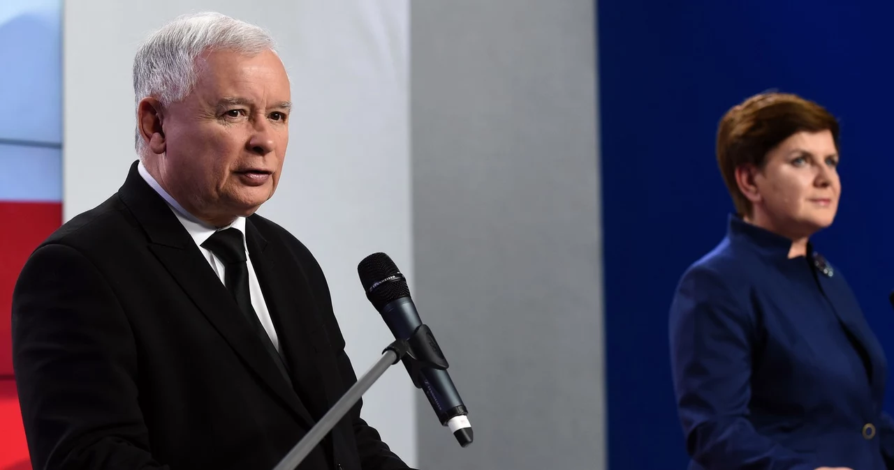 Prezes PiS Jarosław Kaczyński i premier Beata Szydło