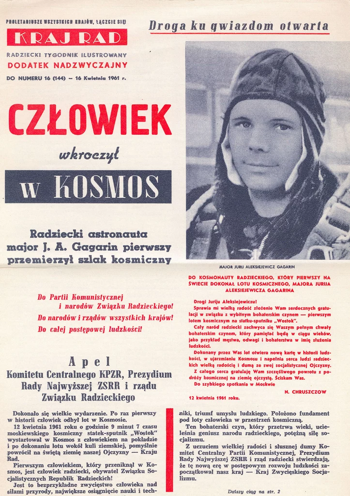 Jurij Gagarin - pierwszy człowiek w kosmosie 