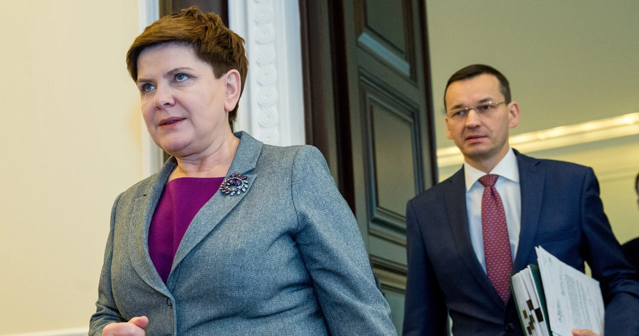 Premier Beata Szydło i wicepremier Mateusz Morawiecki