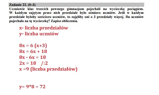 Egzamin gimnazjalny 2016 – matematyka, Zadanie 22