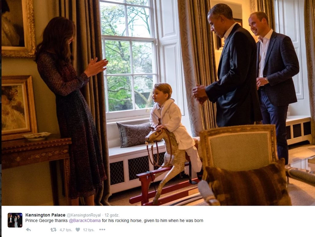 Książę George spotkał się z Barackiem Obamą, fot. Twitter