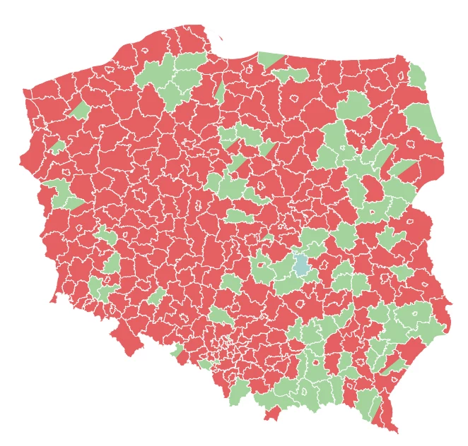 Jak oceniarz rząd PiS? Wyniki w powiatach