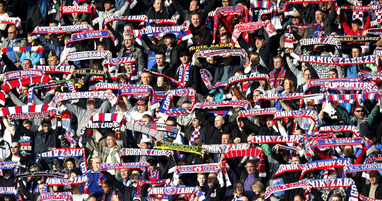 Kibice Górnika Zabrze w meczu ze Śląskiem Wrocław