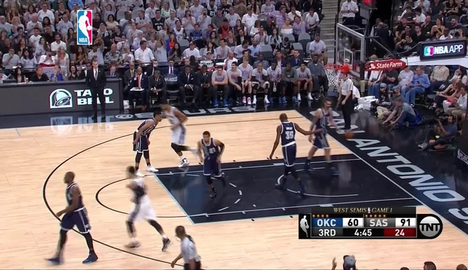 NBA: San Antonio Spurs - Oklahoma City Thunder 124:92. Skrót meczu 
