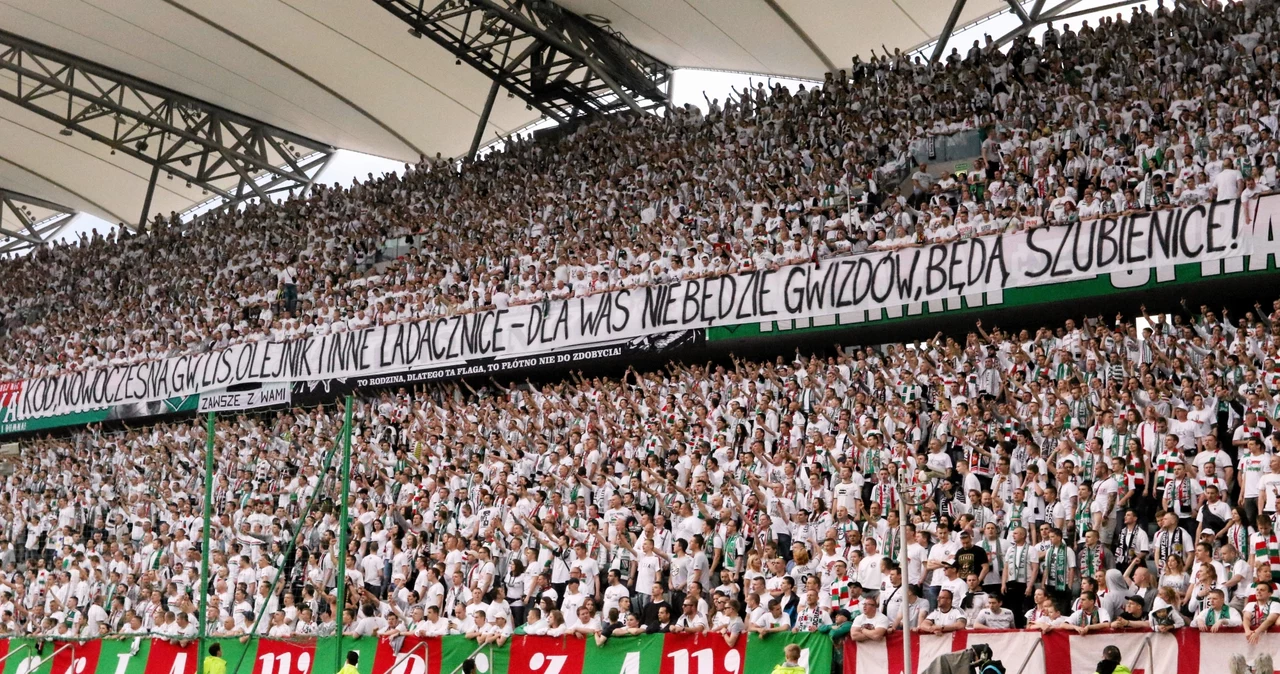 Transparent, który pojawił się podczas meczu Legia - Piast