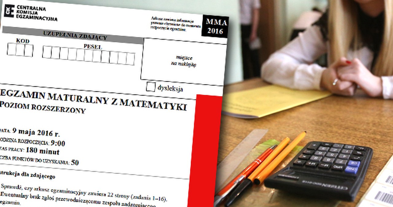 Matura 2016: Matematyka, poziom rozszerzony. Mamy arkusz i odpowiedzi