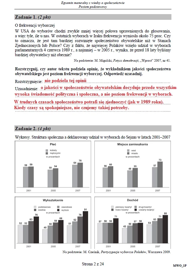 Matura 2016: WOS, poziom podstawowy