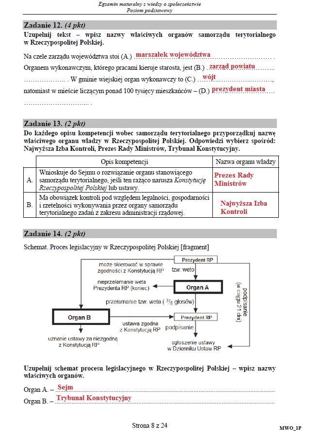 Matura 2016: WOS, poziom podstawowy