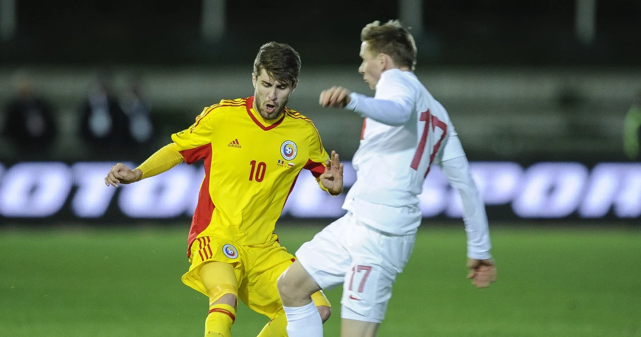 Mihai Radut (z lewej) w koszulce reprezentacji Rumunii