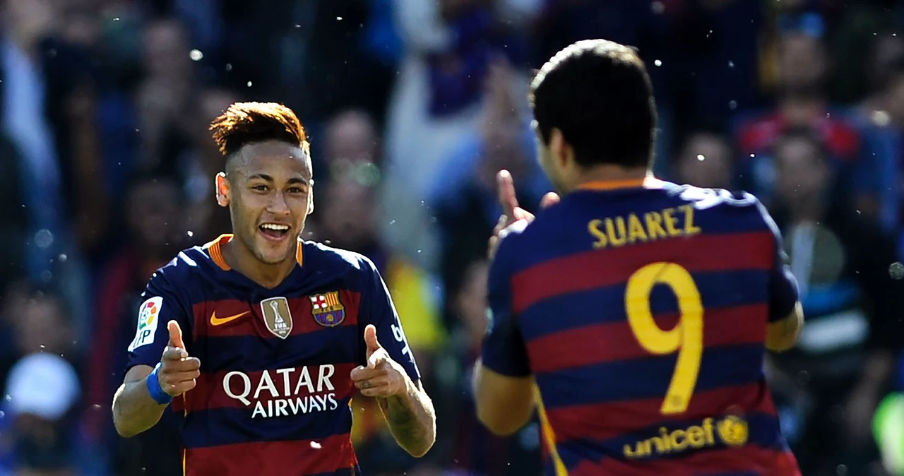 Neymar (z lewej) i Luis Suarez