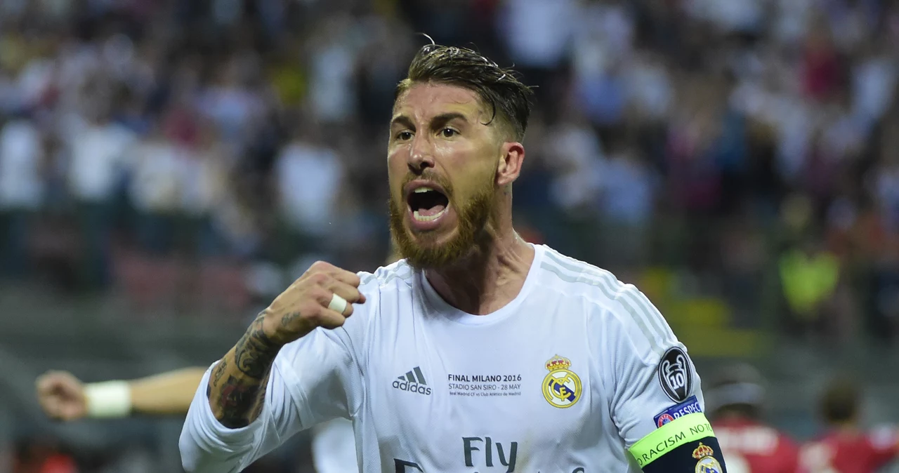 Sergio Ramos świętuje zdobycie bramki w finale Ligi Mistrzów