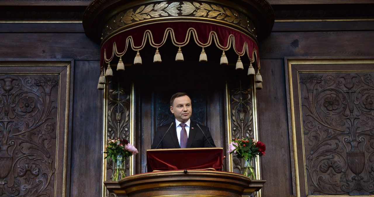 Prezydent Andrzej Duda podczas wystąpienia "Odliczanie przed Szczytem NATO w Warszawie: jaka jest przyszłość bezpieczeństwa europejskiego?" na Uniwersytecie Kopenhaskim