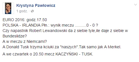 Krystyna Pawłowicz na Facebooku