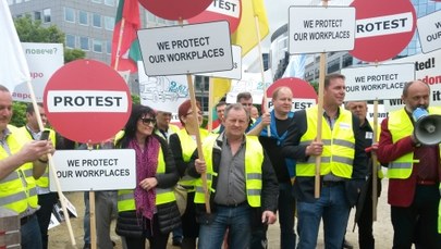 Przewoźnicy z kilkunastu krajów protestują w Brukseli przeciwko działaniom  Francji i Niemiec