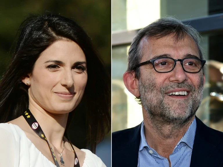 Virginia Raggi i Roberto Giachetti 