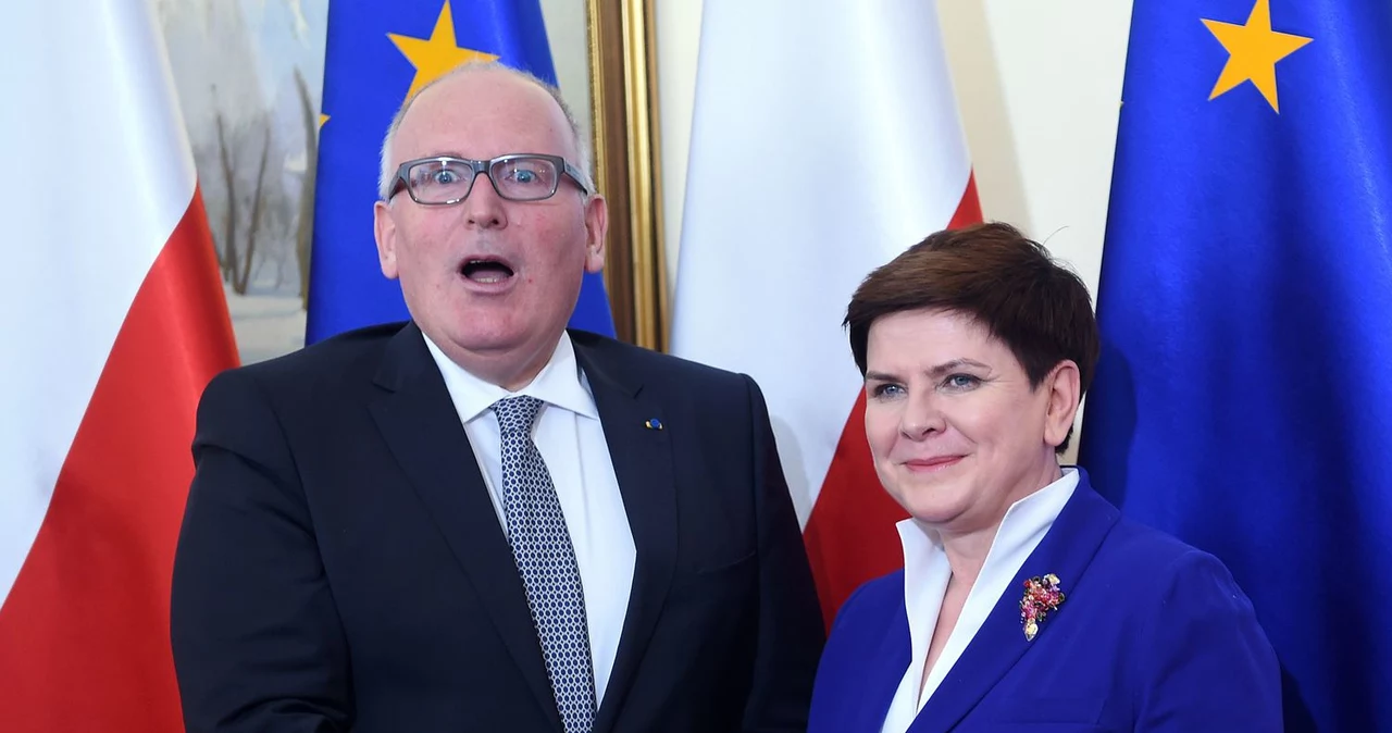 Wiceszef Komisji Europejskiej Frans Timmermans i premier Beata Szydło