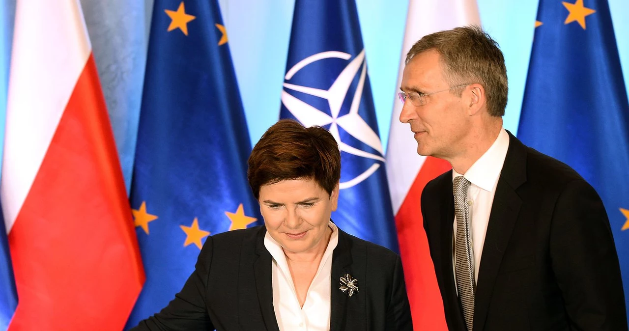 Premier Beata Szydło i sekretarz generalny NATO Jens Stoltenberg