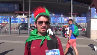 Kibic Portugalii przed finałem Euro 2016. Wideo