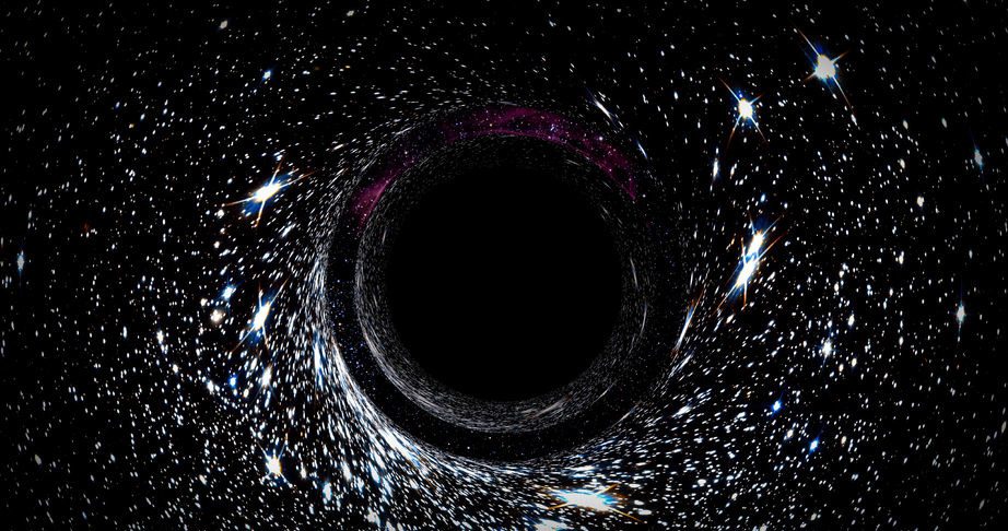 The first black hole in the image.  You can see the “moving shadows”!