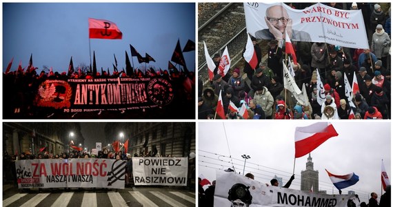 Było spokojnie i bezpiecznie - tak policja podsumowała zgromadzenia, do których doszło w całym kraju z okazji Dnia Niepodległości. W sumie w 63 imprezach wzięło udział 120 tys. osób. 15 z tych zgromadzeń odbyło się w Warszawie - w tym dwie największe - Marsz Niepodległości i Marsz "KOD Niepodległości". Według policji w Marszu Niepodległości wzięło udział 75 tys. osób, prezydent Warszawy mówi o 65 tys. a sami organizatorzy o 100 tysiącach. Z kolei organizatorzy Marszu "KOD Niepodległości" mówią o 60 tys. uczestników, MSWiA o 10 tys., a Hanna Gronkiewicz-Waltz o 27 tysiącach.