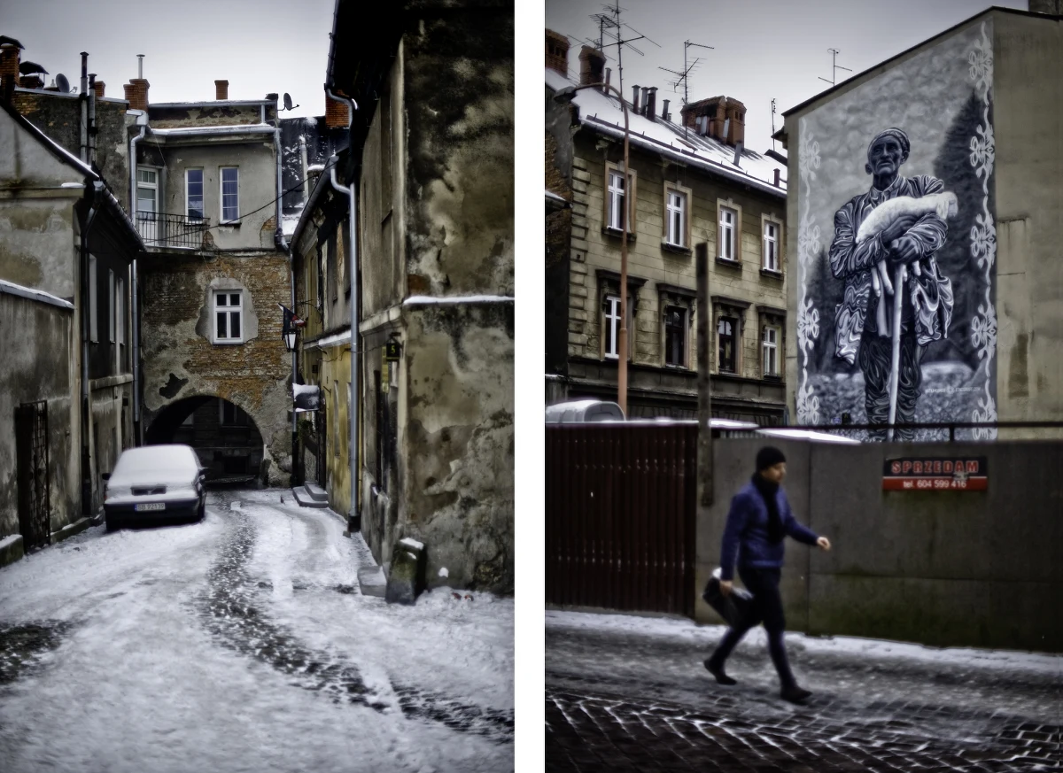 Fotografuję na wstecznym biegu. Utrwalam historię, ale nie wszystkie jej tomy, jedynie mały wycinek, który w mistyczny sposób upomina się o mnie. Nie interesują mnie szklane wieżowce, wielkie areny i ciekawe architektonicznie świątynie zbytku. To nie mój świat. Na szczęście dla mnie historia biegnie w odwrotnym kierunku. Spotykamy się tak w połowie drogi, niczym dwie przyjazne armie - ja z aparatem, a ona bez tarczy. Jakby wiedziała, że jej krzywdy nie zrobię. Czuję się wówczas ponownie dzieckiem. Fotografuję w czasie niespełnionym na ziemi niczyjej. Zbliżam się do rodziców i opowieści, jakie snuła przy huczącym piecu babka. Żyje tamtym życiem.