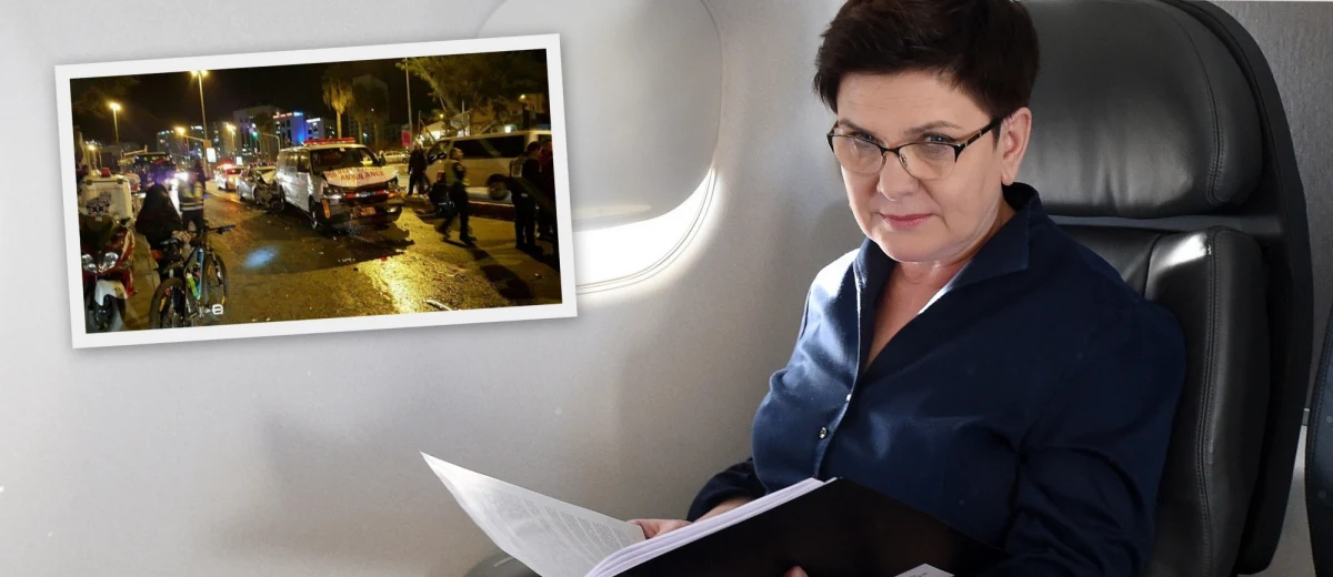 Kolizja pięciu pojazdów z kolumny jadącej z premier Beatą Szydło z lotniska w Tel-Awiwie do Jerozolimy. Lekko ranny został funkcjonariusz BOR – poinformowała rzeczniczka Biura Natalia Markiewicz. Poszkodowana jest także pracownica kancelarii premiera.