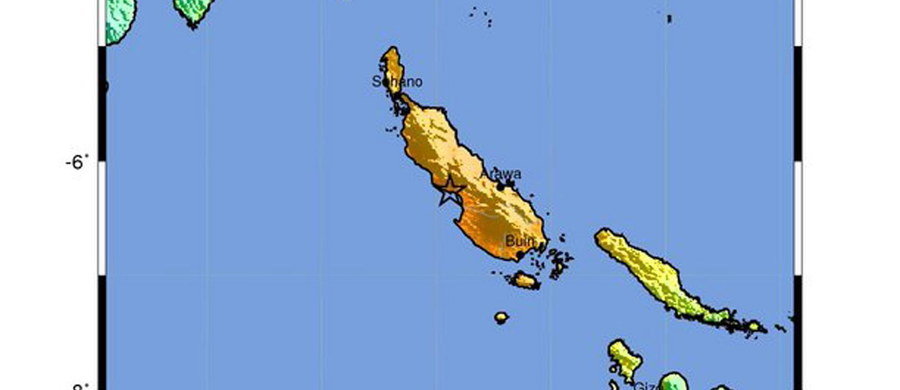 ​Do trzęsienia ziemi o magnitudzie 8 doszło rano czasu lokalnego na wyspie Bougainville'a wchodzącej w skład archipelagu Wysp Salomona - poinformowała służba geologiczna Stanów Zjednoczonych (USGS).
