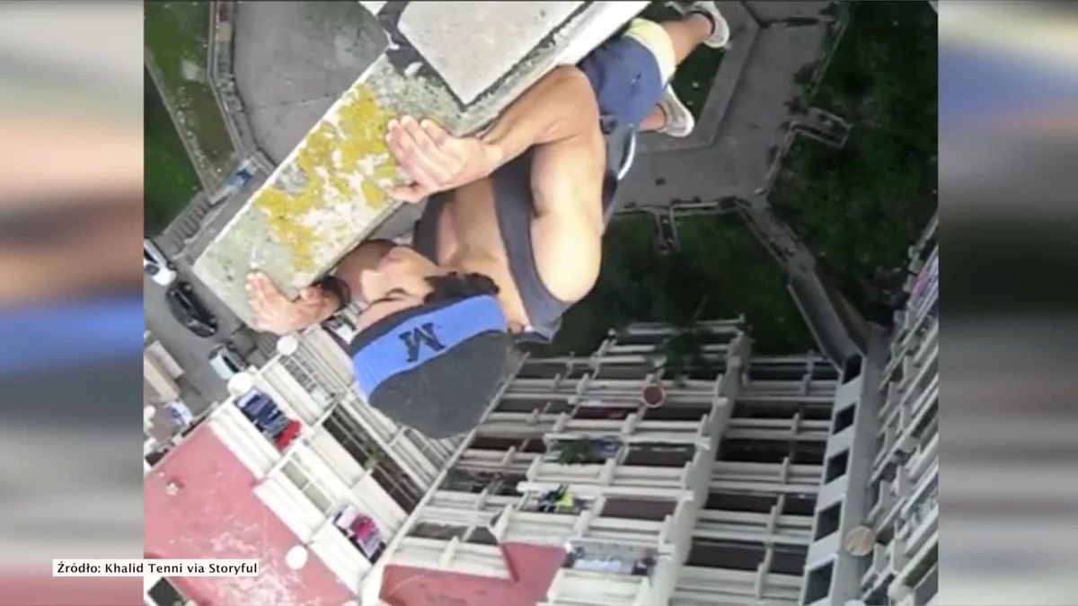 Ten Marokańczyk naprawdę wie, czym są mocne wrażenia… Postanowił pochwalić się swoimi umiejętnościami w sieci i nagrał swoje pompki, robione w trakcie zwisania z dachu budynku w Maroko.