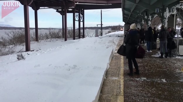 Pociąg wjeżdżając na peron w miejscowości Rhinecliff w stanie Nowy Jork wzbił takie tumany śniegu, że zasypał ludzi stojących przy peronie. Zazwyczaj pociągi wjeżdżające na stacje rozwijają znaczne mniejsze prędkości, dlatego pasażerowie niczego się nie spodziewali.

Był to pierwszy pociąg Amtrak po Winter Storm Stella przyjść do stacji Rhinecliff więc utwory zostały objęte. Pociągi zwykle wchodzi wiele wolniej do stacji, więc wszyscy byli zaskoczeni szybkością podania w (a więc fala śniegu).