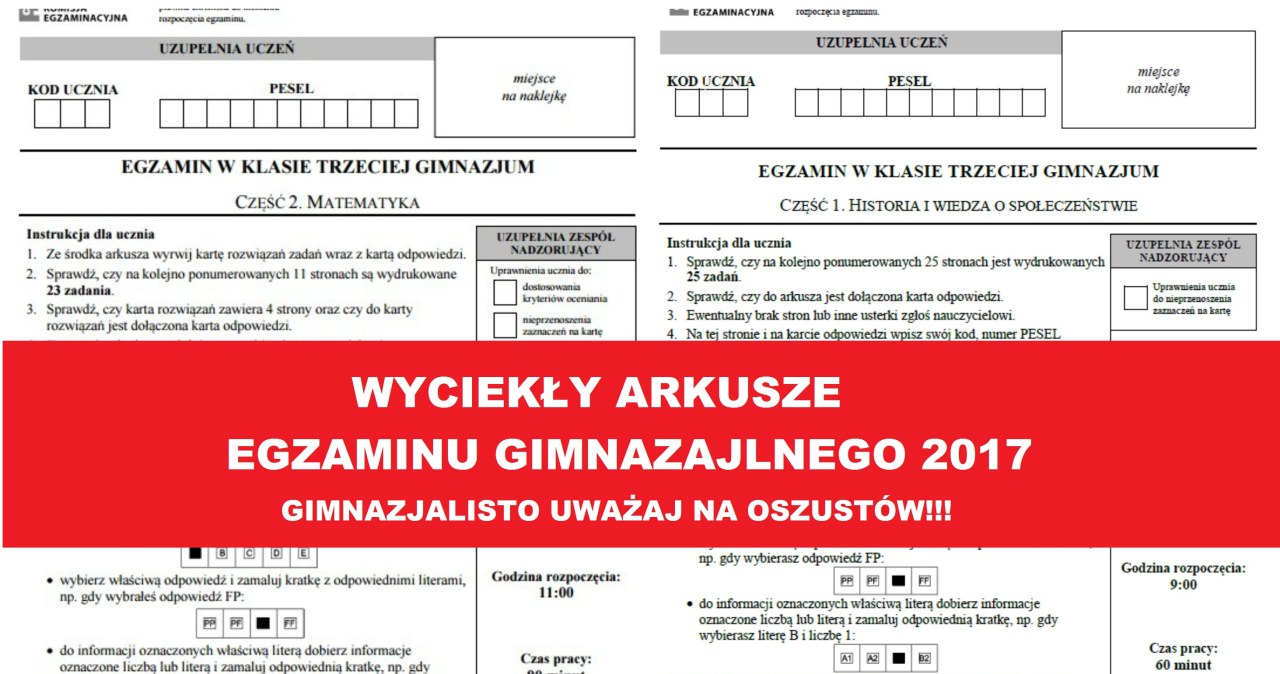 Sprawdzian Diagnoza Nowa Era Arkusze Zadan 2017 Egzamin gimnazjalny 2017. Wyciekły arkusze, uwaga! - Wydarzenia w