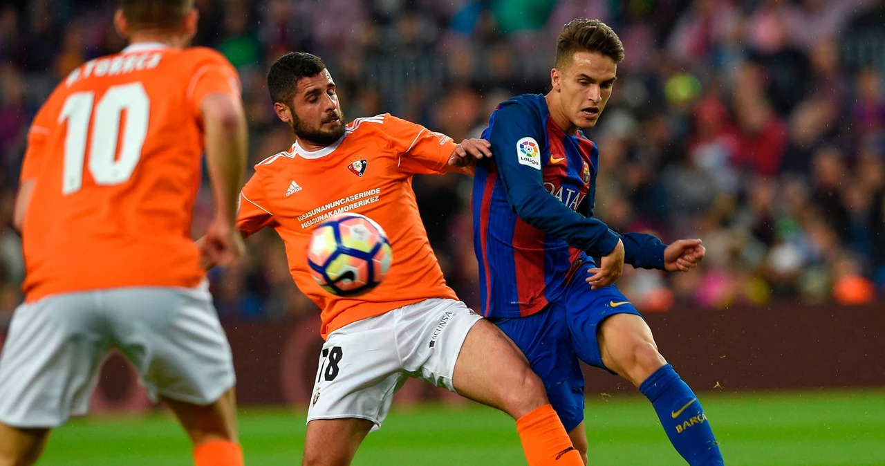 Denis Suarez (z prawej) podczas spotkania z Osasuną Pampeluna