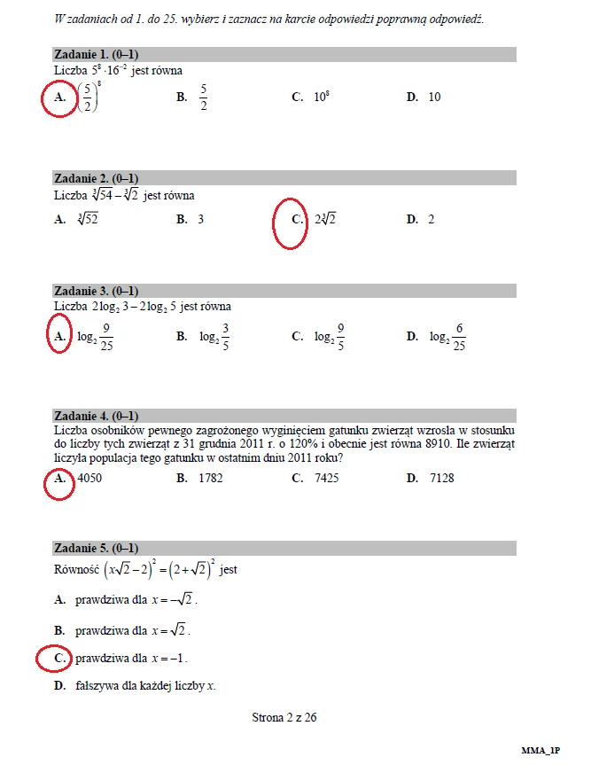 Matematyka poziom podstawowy 