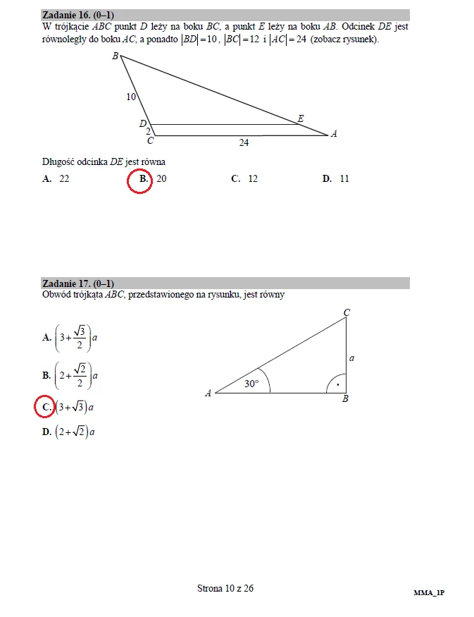 Matematyka poziom podstawowy – matura 2017  