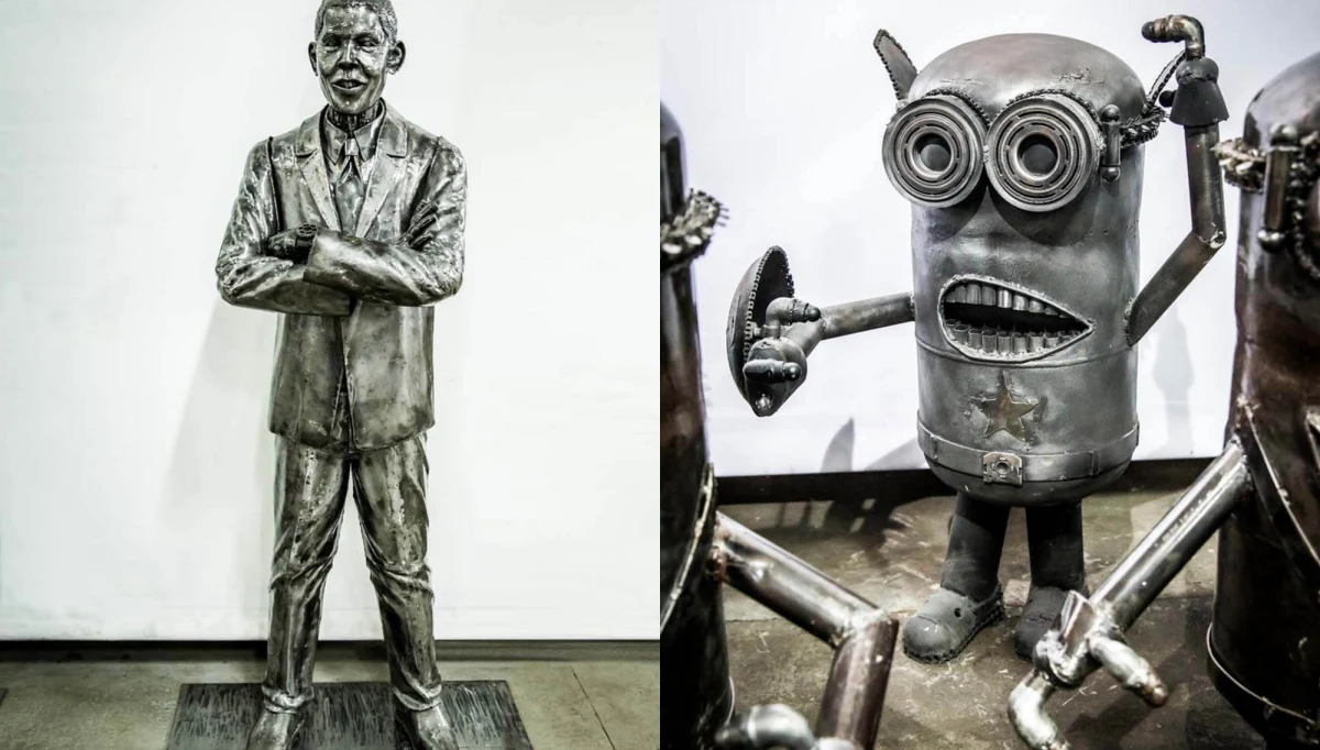 Trzymasz w piwnicy niepotrzebny złom? Może być on przekształcony w dzieło sztuki! W cyklu Twoje Niesamowite Miejsce w Faktach RMF FM zaglądamy do jedynego w Europie skupu złomu, gdzie przygotowywane są stalowe rzeźby wykonane z elementów recyklingu złomu stalowego. Takie miejsce działa w podwarszawskim Pruszkowie. Do przygotowania rzeźb wykorzystuje się między innymi fragmenty zawieszeń samochodów, silników, przekładni i skrzyń biegów. Budowa niektórych niezniszczalnych figur ze złomu trwa czasami nawet 8 miesięcy. Jedna taka rzeźba waży nawet kilkaset kilogramów.