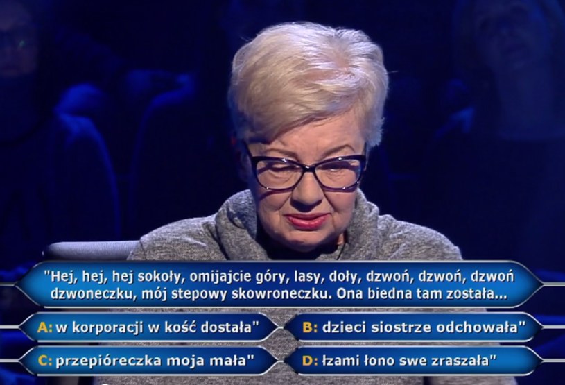 20 tys. zł w "Milionerach" wygrała "mama, babcia i prababcia" Anna Kudra z Łodzi. Uczestniczka podczas gry mocno rozśmieszyła Huberta Urbańskiego i publiczność w studiu.