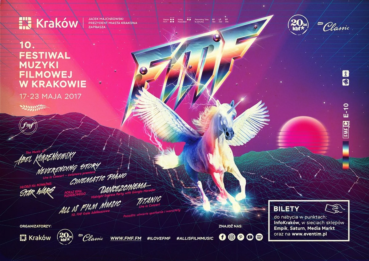 Mistrzowskie spotkania z kompozytorami, warsztaty muzyczne dla młodzieży „Watch That Sound”, warsztaty kompozytorskie w ramach Master Classes, spotkania z najwybitniejszymi twórcami muzyki filmowej, dźwięki Szpicbergenu, archiwalne nagrania RMF Classic i RMF FM, stoisko z kolekcją gadżetów FMF oraz Muzyczna Księgarnia Festiwalowa. Miejscem wyjątkowych wydarzeń towarzyszących 10. edycji FMF jest Centrum Festiwalowe zlokalizowane w sercu Krakowa, w Pałacu Krzysztofory przy ul. Szczepańskiej 2.