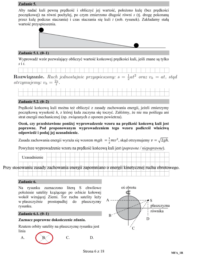 Fizyka poziom rozszerzony; matura 2017 