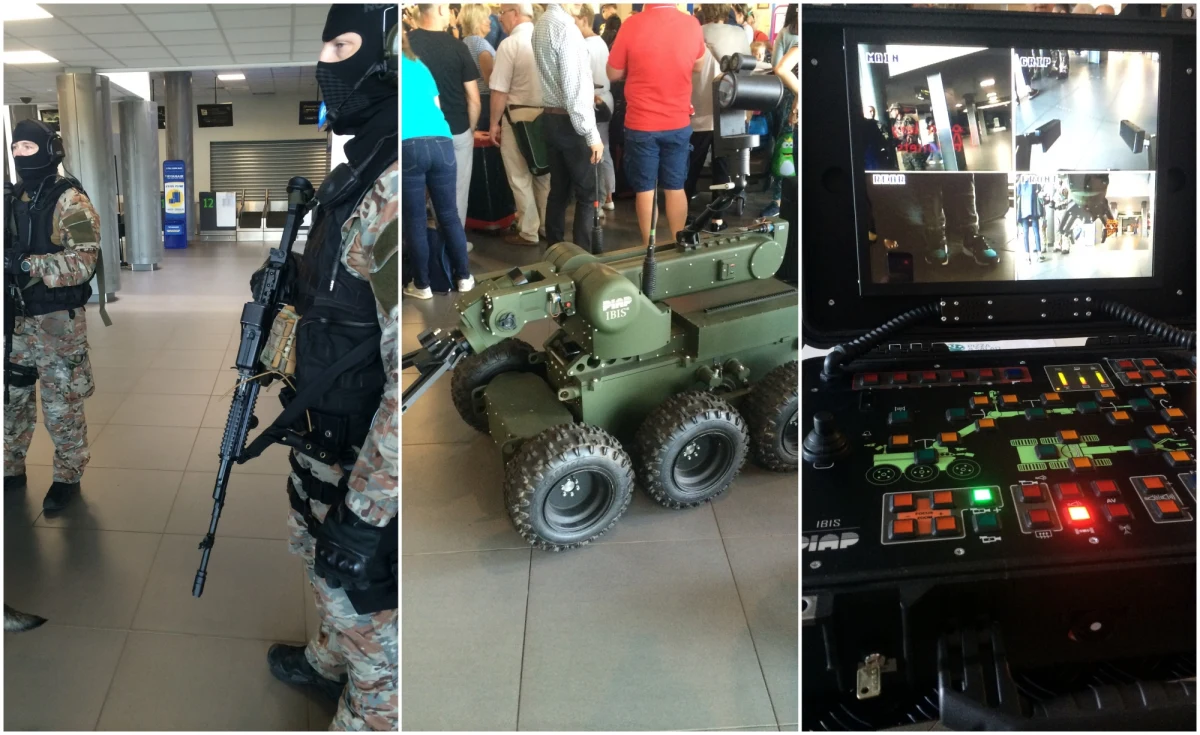 Akcja antyterrorystyczna na lotnisku w Pyrzowicach pod Katowicami. Na szczęście były to tylko ćwiczenia straży granicznej. Symulowano akcję zatrzymania mężczyzny, który miał w walizce ładunek wybuchowy i próbował użyć broni. 