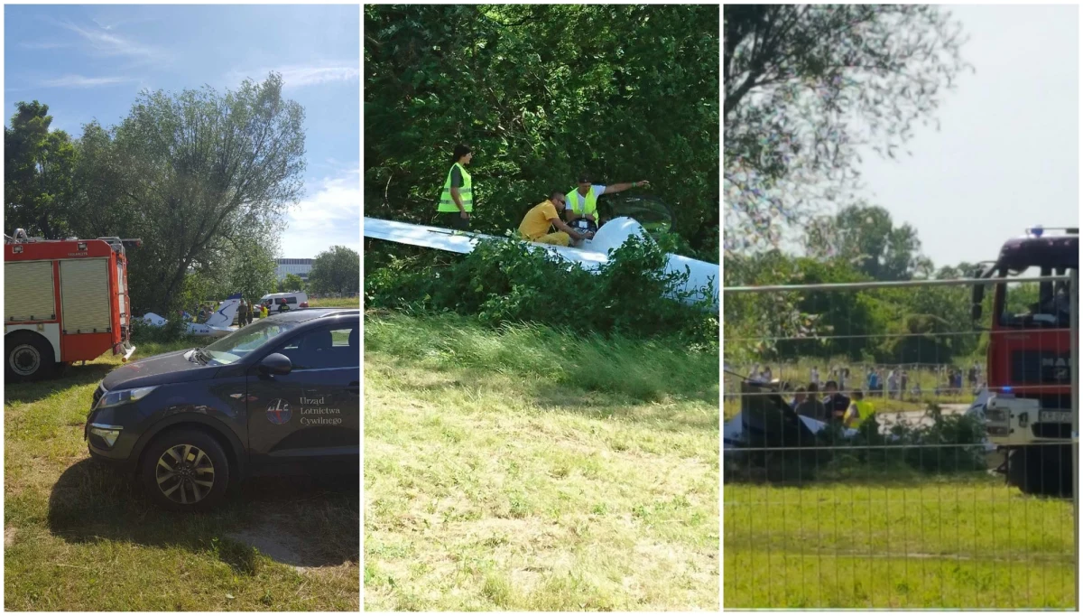 Wypadek podczas Małopolskiego Pikniku Lotniczego w Krakowie. Podczas startu szybowiec uderzył w drzewo. 