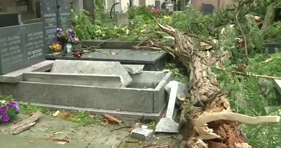 45 grobów i pomników nagrobnych, w tym zabytkowych, zostało uszkodzonych - powiedział rzecznik Archidiecezji Warszawskiej o zniszczeniach na stołecznym Cmentarzu Powązkowskim, jakie spowodowały przechodzące nad Polską burze. "Na cmentarzu jest wiele powalonych drzew, wyrwanych z korzeniami. Jest także wiele konarów, wiszących na koronach drzew i stwarzających zagrożenie dla odwiedzających cmentarz" - dodał ks. Przemysław Śliwiński.