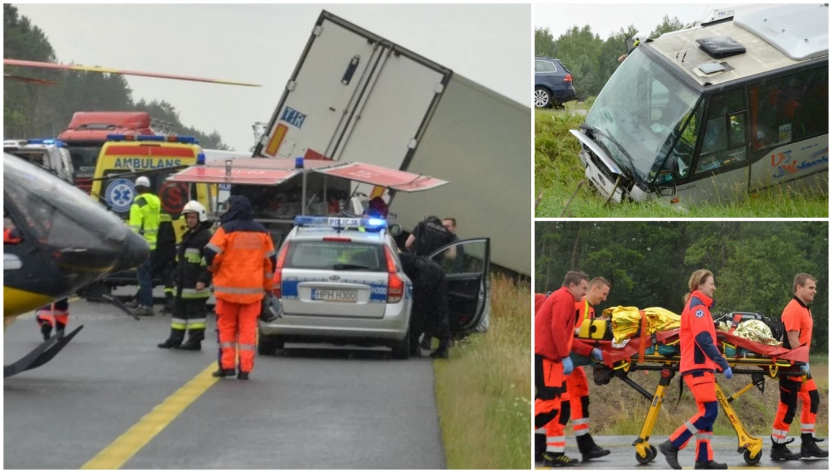 23 osoby zostały ranne w karambolu na drodze krajowej numer 17 między Warszawą a Lublinem w Anielowie w powiecie garwolińskim na Mazowszu. 9 osób przetransportowano do szpitala. Pozostałym ratownicy udzielają pomocy na miejscu zdarzenia.