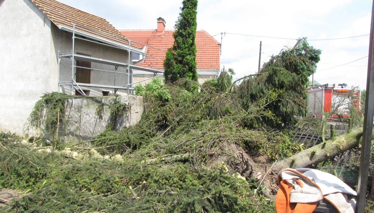 "To była trąba powietrzna. Był taki huk, jakby bomby wybuchały" - mówią mieszkańcy Landzmierza na Opolszczyźnie. Wczoraj wieczorem przeszła tam nawałnica. Mniej lub bardziej uszkodzonych jest około 40 budynków.