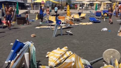 Trąba powietrzna nad plażą w Rzymie. 10 osób zostało rannych