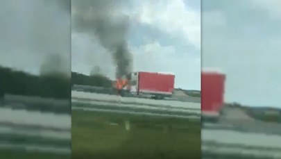 Autostrada A1: Pożar samochodu dostawczego
