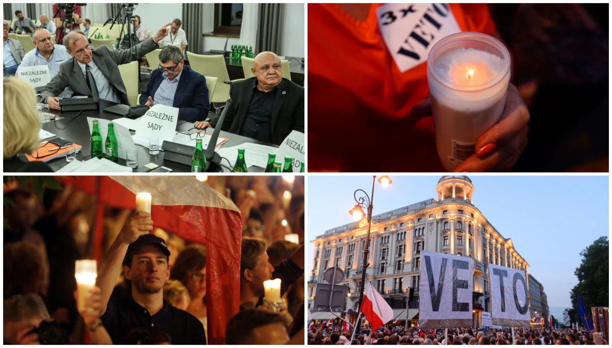 O godzinie 9:00 zabierze się Senat, by zająć się ustawą o Sądzie Najwyższym. Komisja Praw Człowieka, Praworządności i Petycji kończąc swoje obrady o godzinie 1:30 w nocy zaopiniowała przyjęcie ustawy bez poprawek, mimo że PO wniosła ich kilkaset. Obrady zagłuszali demonstranci protestujący pod oknami. PiS walcem rozjechało polską demokrację przyjmując ustawę likwidującą Sąd Najwyższy - mówili podczas manifestacji przed Pałacem Prezydenckim liderzy opozycji. Domagali się, aby prezydent zawetował ustawę o SN, KRS i sądach powszechnych.