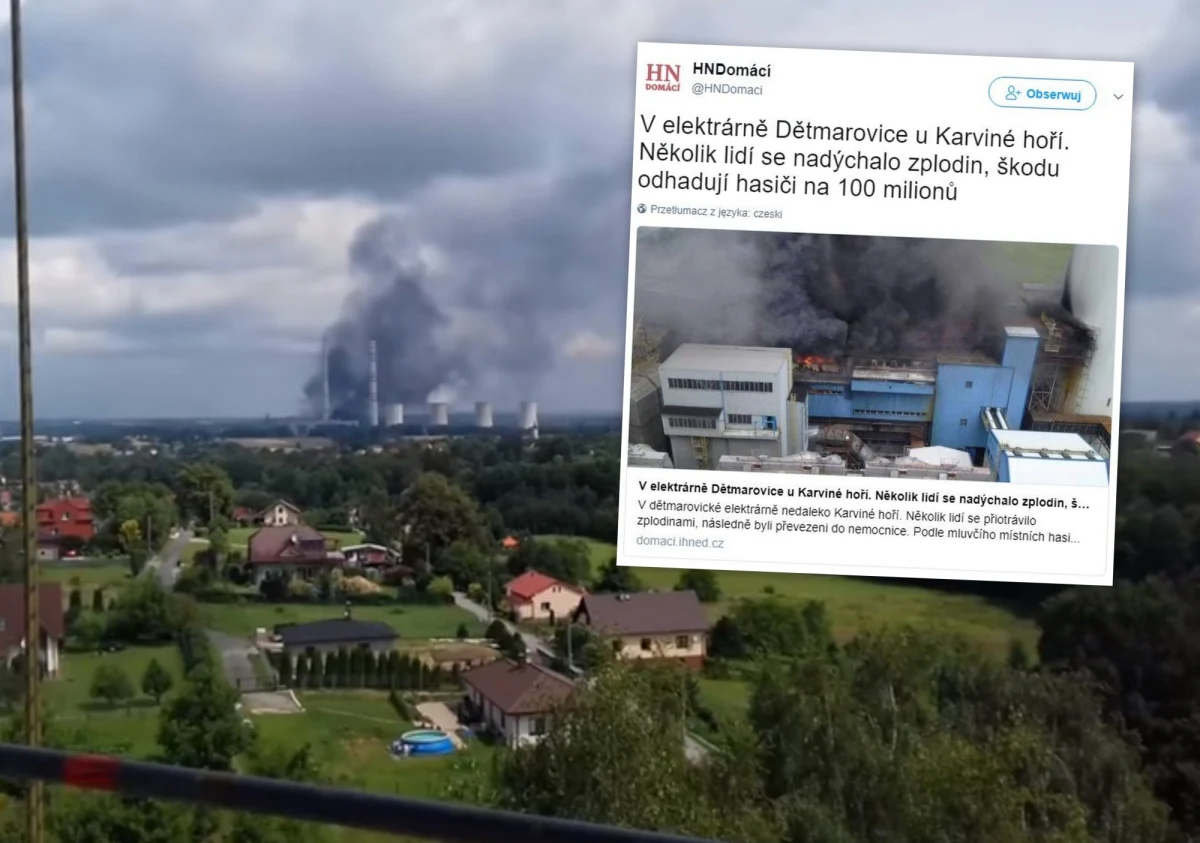 Pożar na terenie elektrowni węglowej w Detmarovicach koło granicy z Polską. Szef morawskośląskiej straży pożarnej Vladimir Vlczek poinformował w piątkowe popołudnie, że gaszenie ognia potrwa jeszcze "co najmniej kilkadziesiąt godzin". Potwierdził również, że do momentu jego rozmowy z agencją prasową CzTK strażacy ze względu na trudne warunki nie zdołali dotrzeć do źródła ognia. Służby kryzysowe wojewody śląskiego zapewniły natomiast wieczorem, że spowodowane pożarem zadymienie nie spowodowało przekroczenia norm jakości powietrza po polskiej stronie granicy.