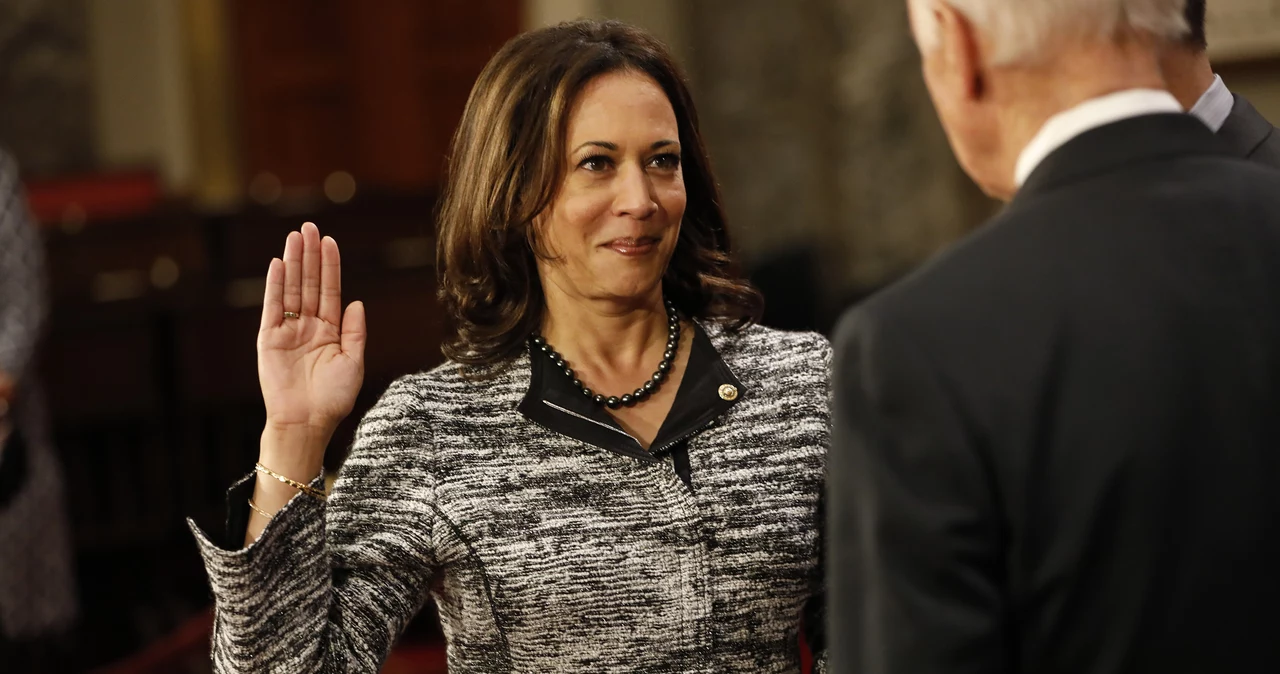 Kamala Harris podczas zaprzysiężenia