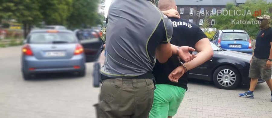 Policjanci z Katowic zatrzymali 20-letniego pseudokibica z Katowic podejrzanego o pobicie. W akcji wzięli udział m.in. policyjni antyterroryści. W samochodzie mężczyzny znaleziono 3 maczety, a w jego mieszkaniu znaczną ilość amfetaminy. 