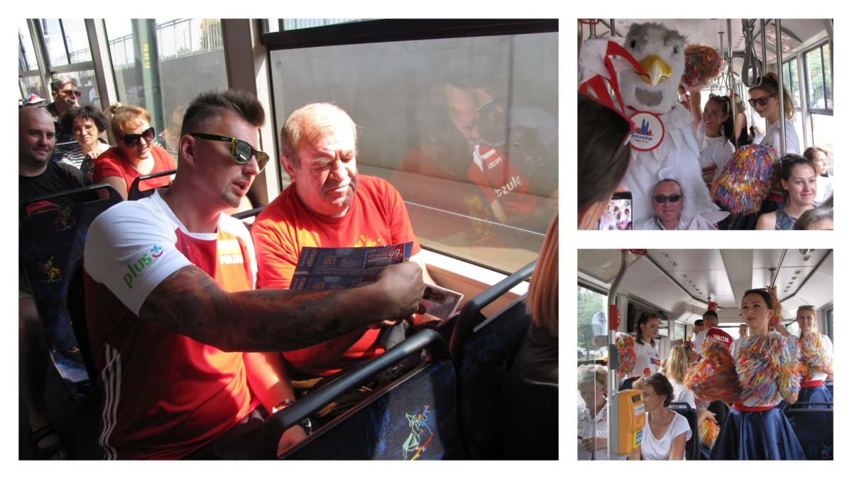 Niecodzienny tramwaj na ulicach Krakowa. Dziś wsiedli do niego dwaj byli siatkarze: Łukasz Kadziewicz i Krzysztof Ignaczak. Obaj wcielili się w role kontrolerów biletów, ale były to kontrole z niespodzianką. Jeśli bowiem ktoś skasował tramwajowy bilet, mógł w zamian za to liczyć na wejściówkę na mecze siatkarskich mistrzostw Europy, które już w przyszłym tygodniu zaczną się w naszym kraju.