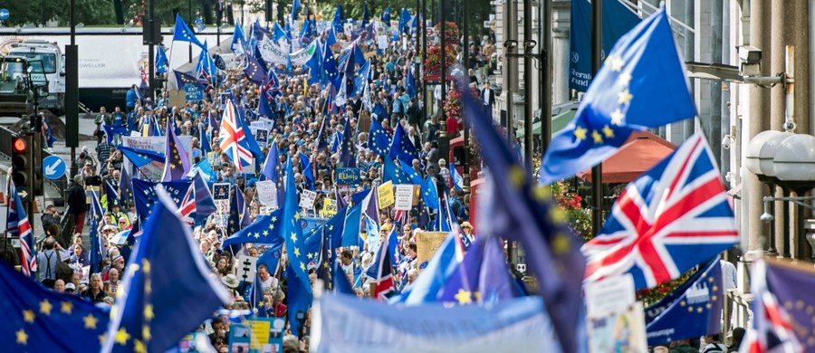 ​Kilkadziesiąt tysięcy osób przeszło w sobotę ulicami Londynu, protestując przeciw planowanemu wyjściu Wielkiej Brytanii z Unii Europejskiej. Demonstracja zakończyła się serią wystąpień politycznych na placu przez brytyjskim parlamentem.